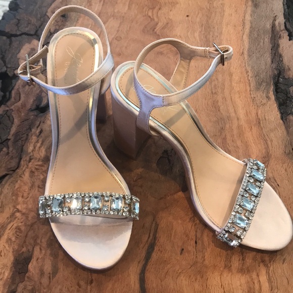 champagne shoes block heel